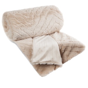 Luxusní deka Kate, imitace kožešiny s 3D vzorem, barva béžová světlejší, velikost 150x200cm