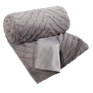 Luxusní deka Kate, imitace kožešiny s 3D vzorem, barva šedá, velikost 150x200cm