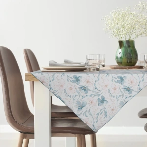 Stolní ubrus INES10, přírodní vzhled, béžovo-světle modrá koloristika, velikost 85x85cm
