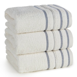 Ručníky Vento, barva krémová, dekorační kontrastní prroužky, 100% bavlna, velikost 50x90cm, sada 3ks