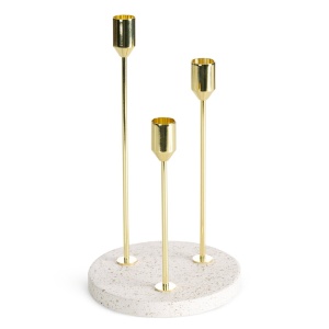 Svícen Kori Kombi, kov a keramika, průměr 15cm, výška 26cm