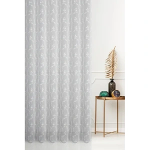 Záclona F15083, bílá záclonovina s výšivkou,  šití na míru