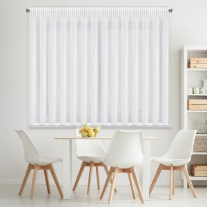 Záclona Dalia, bílá, řasící páska, látka hladká matná hustěji tkaná, velikost 350x150cm, lze zkrátit