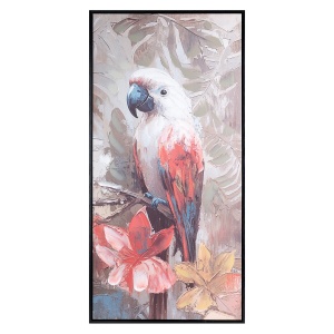 Velký dekorační obraz  Bird 709B,  ruční malba na plátně, velikost 50x100cm