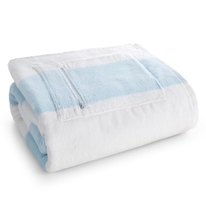 Velký plážový ručník - deka Sea Summer Lagun, kapsa na zip, barva bílo-modrá, bavlna, velikost 90x150cm