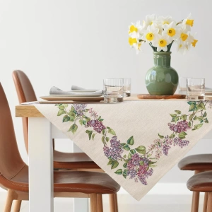 Dekorační ubrus  vzor GOB 1424N, 100x100cm, žakárový gobelín, TKANÝ motiv s šeříky