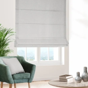 Římská roleta, šití na míru, látka Style2 Eco, viditelný ozdobný splot,  barva stříbrná