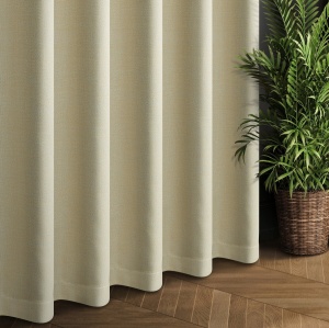 Závěs zatemňující Dante-D, dimout, barva krémová,  jemná melanž,  XL výška lze až 305cm, šití na míru