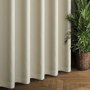 Závěs zatemňující Dante-D, dimout, barva natural,  jemná melanž,  XL výška lze až 305cm, šití na míru