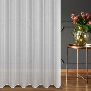 Záclona Sable, bílá, francouzský voál, křížový vzor deštíku, XL výška až 305cm,  šití na míru