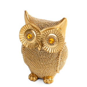 Dekorační figurka Eldo-2-40, sova, perličkový povrch, výška cca 11cm