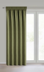 Jula2 - TRENDY eko provedení - látka volněji tkaná s plátěnou strukturou, barva olivová melanž, velikost 140x270cm, výšku lze zkrátit