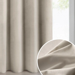 Závěs Melanie Elegant,  světlejší béžový velvet,  na kroužcích, velikost 140x250cm, možnost zkrácení