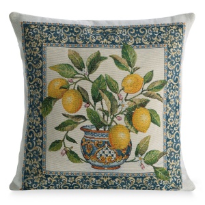 Gobelínový povlak na polštář GOB 003N Mediterra Lemon,  vzor je tkaný, není to potisk, velikost 45x45cm