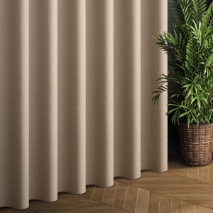 HIT - závěsy Olena Elegant, šití na míru, přírodní vzhled s viditelným splotem, barva cappuccino světle hnědá, výška až 285cm, šití na míru
