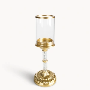 Velký svícen Alice02A, kolekce Classic Glamour, kov - sklo, průměr 13cm, výška 36cm
