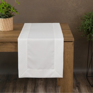 Elegantní stolní běhoun  Aleksa bílý,  40x180cm, dárkové balení