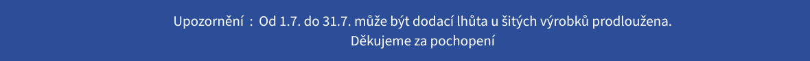 úprava dodacích lhůt - léto 2026